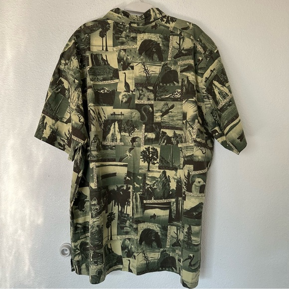 Columbia Shirt Mens 2XL Green Short Sleeve Camp Shirt Button Up Nature Gorpcore - Picture 2 of 5